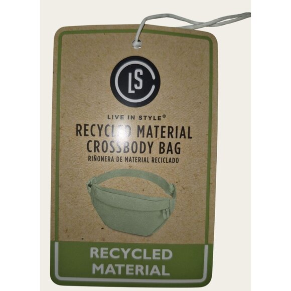 Recycled Material Crossbody Bag Set Navy Sage Green Adjustable Straps Lightweigh - Picture 6 of 7